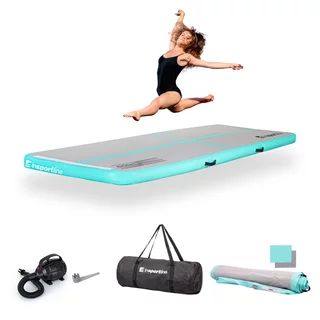 Ścieżka akrobatyczna Airtrack inSPORTline Airstunt 300x100x10 cm biała z pompką elektryczną