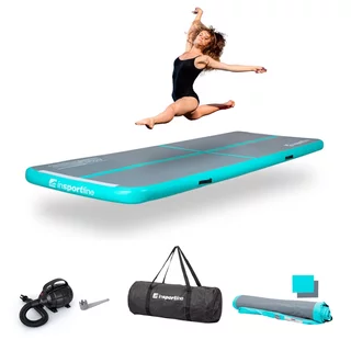 Ścieżka akrobatyczna Airtrack inSPORTline Airstunt 500x100x10 cm szara z pompką elektryczną