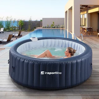 Duże jacuzzi ogrodowe z hydromasażem inSPORTline Yanna 208x208x65 cm