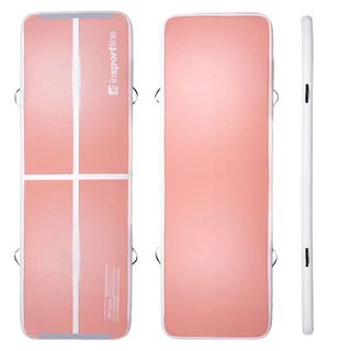 Ścieżka akrobatyczna Airtrack inSPORTline Airstunt 300x100x10 cm różowa z pompką