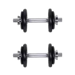 Zestaw hantli z gryfami oraz zaciskami 2 x 5-10 kg inSPORTline