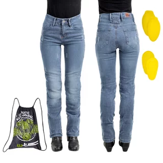 Damskie jeansowe spodnie motocyklowe W-TEC Panimali - Niebieski