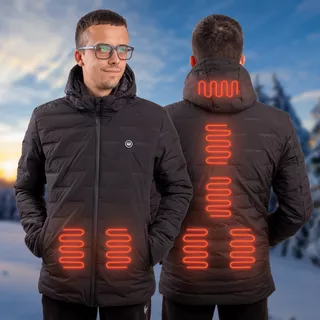 Męska kurtka ogrzewana z kapturem W-TEC HEATborg -OUTLET - Czarny