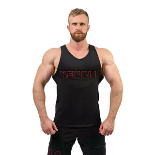 Męska koszulka na ramiączkach fitness Nebbia Strength 714 - Zielony - Czarny
