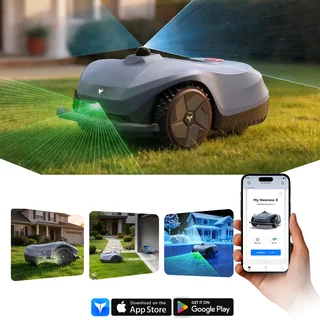 Robot koszący Hookii Neomow X2 LE ∙ do 1500 m² ∙ bez kabli ∙ 3D LiDAR SLAM ∙ sterowanie aplikacją ∙ cicha praca