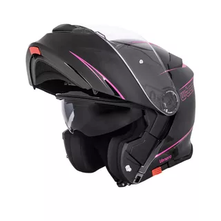 Kask motocyklowy szczękowy z blendą W-TEC Venero - Glossy Black-Gold