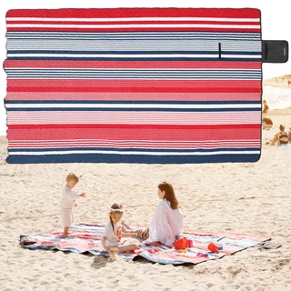 Koc piknikowy mata plażowa inSPORTline Livetino 300x200 cm - noc hibiskusowa