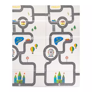 Składana mata materac podkładka dla dziecka inSPORTline Michlino 180x160x1,2 cm - Miasto/Wieloryby