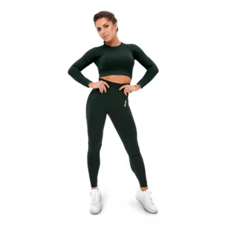 Damskie leginsy Boco Wear Bottle Green Cropped - Zielony