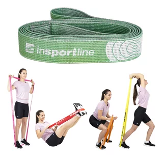 Guma oporowa do fitnessu inSPORTline Rand Light ∙ zielona ∙ opór 5 kg ∙ obwód 208 cm ∙ tekstylna ∙ ultra lekka
