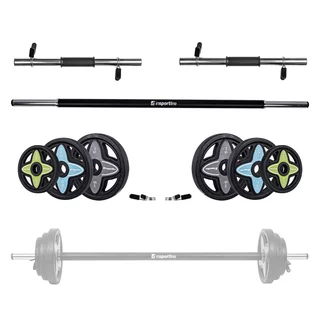 Sztanga fitness inSPORTline Pumpstar Plus 2-20kg ∙ zestaw ∙ 6 obciążeń gumowanych ∙ uchwyty antypoślizgowe ∙ do ćwiczeń siłowych