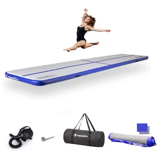 Ścieżka akrobatyczna Airtrack inSPORTline Airstunt 500x100x10 cm biała z pompką elektryczną
