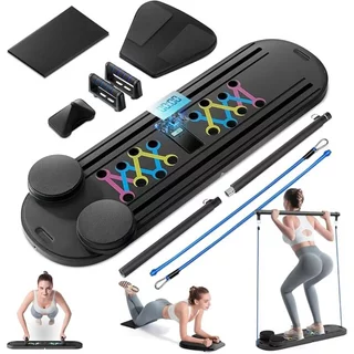 Wielofunkcyjna deska do pompek i pilatesu inSPORTline Pushap Zen ∙ z gumami oporowymi ∙ wielopozycyjna