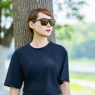 Okulary przeciwsłoneczne polaryzacyjne Altalist Kay L1 - czarny z różowymi soczewkami