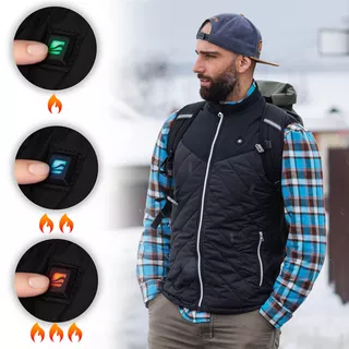 Ogrzewana kamizelka bezrękawnik męski inSPORTline WARMhim - Czarny