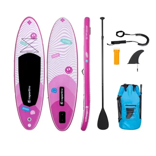 Paddleboard z akcesoriami deska SUP inSPORTline Wavelet 9'6" - Różowy