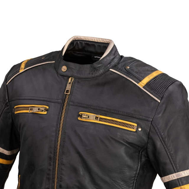 Męska skórzana kurtka motocyklowa W-TEC Traction - Czarny