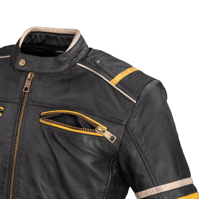 Męska skórzana kurtka motocyklowa W-TEC Traction - Czarny