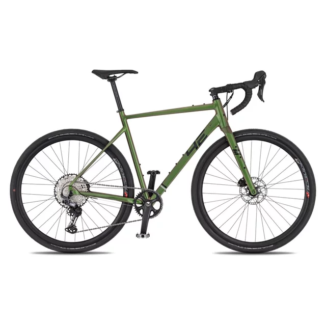 Rower gravel 4EVER Gromvel Race 28" - model 2026 ∙ napęd Shimano GRX 2x12 ∙ hamulce tarczowe ∙ waga 9,8 kg ∙ rama Superlite - titan matt - green dragon
