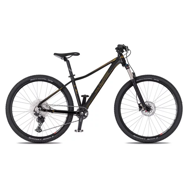 Młodzieżowy rower górski MTB dla nastolatek 4EVER Nelly Active 27,5" - model 2026 ∙ napęd 1x12 ∙ hamulce tarczowe Shimano - czarny/złoty