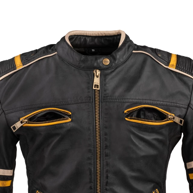 Damska skórzana kurtka motocyklowa W-TEC Traction Lady - Czarny
