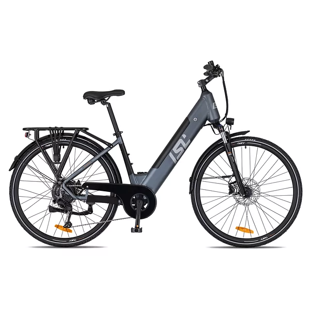 Miejski rower elektryczny inSPORTline ISL Eclion 648 Wh 28" - model 2026 ∙ bateria 648 Wh ∙ zasięg do 120 km ∙ amortyzowany widelec ∙ nośność 120 kg - Titanium Grey (szary)