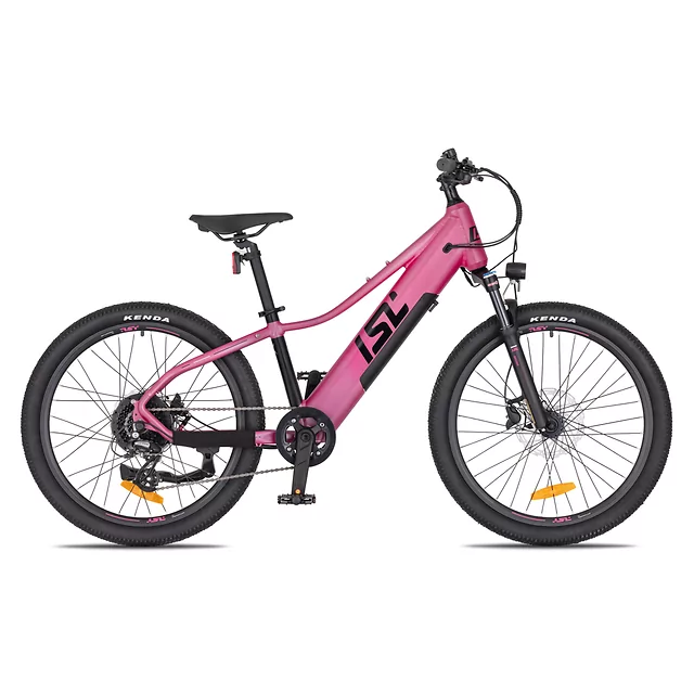 Młodzieżowy rower elektryczny inSPORTline ISL Savager 24" ∙ bateria 360 Wh ∙ zasięg do 70 km ∙ silnik bafang ∙ hamulce hydrauliczne - Różowy rumieniec