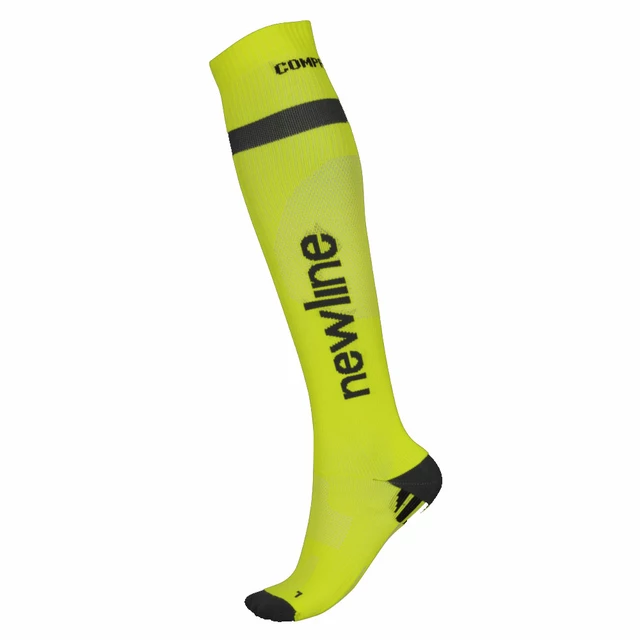 Podkolanówki skarpety kompresyjne do biegania Newline Compression Sock 90941 - Biały - Neonowy