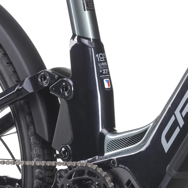 Rower elektryczny z pełnym zawieszeniem Crussis e-Country Full 10.10 720Wh 27,5" - model 2025 - Zielony Szmaragd