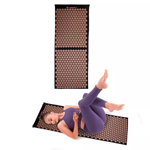Duża mata do akupresury inSPORTline AKU-1000 125 x 50 cm - mus czarno-mokka