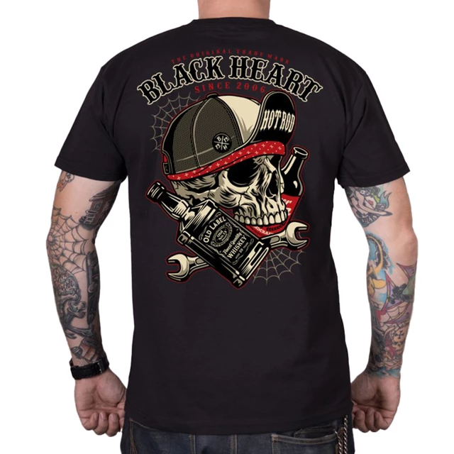 Koszulka T-shirt inSPORTline Black Heart Commander ∙ 100% bawełna ∙ krótki rękaw ∙ okrągły dekolt ∙ nadruk rebeliancki ∙ czarna - Czarny - Czarny