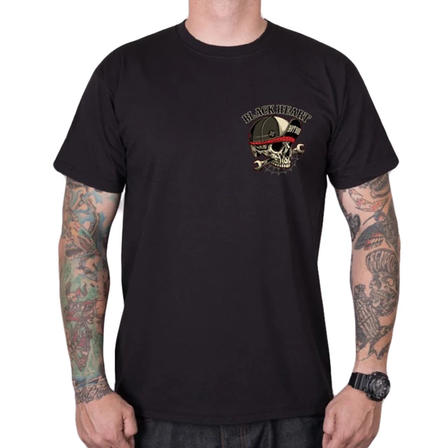 Koszulka T-shirt inSPORTline Black Heart Commander ∙ 100% bawełna ∙ krótki rękaw ∙ okrągły dekolt ∙ nadruk rebeliancki ∙ czarna - Czarny