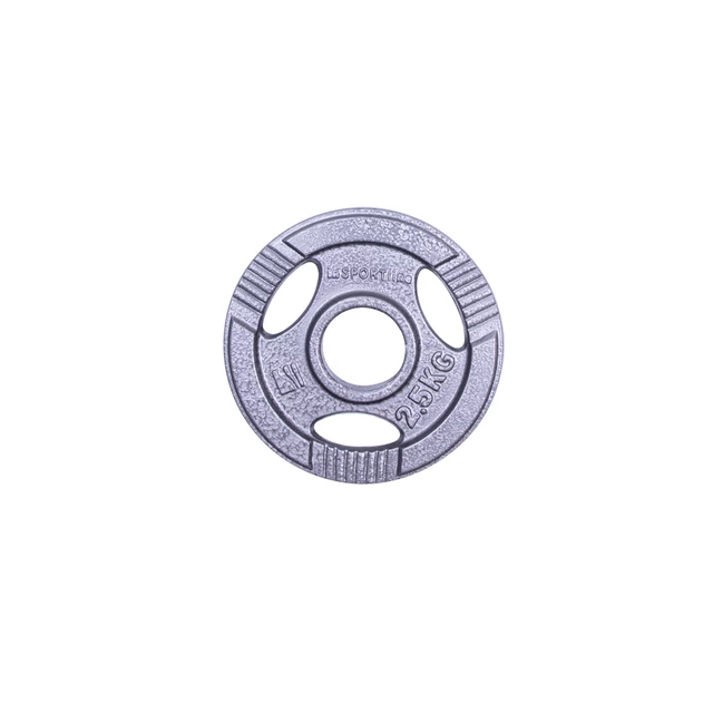 Obciążenie olimpijskie żeliwne inSPORTline Hamerton 2,5 kg ∙ otwór 50 mm ∙ uchwyty ergonomiczne ∙ ochrona antykorozyjna