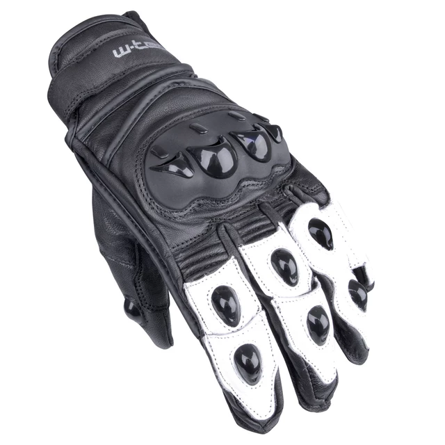 Rękawice motocyklowe skórzane W-TEC Radoon - Czarny - Czarno-biały