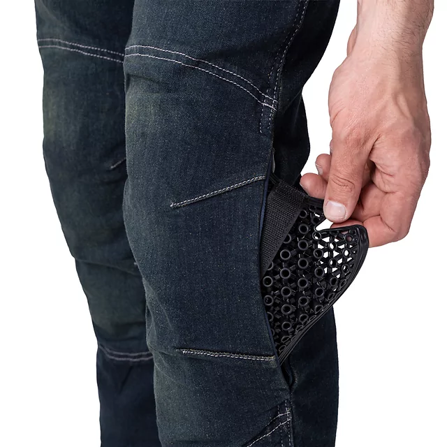 Męskie jeansowe spodnie motocyklowe W-TEC Pawted z membraną wodoodporną