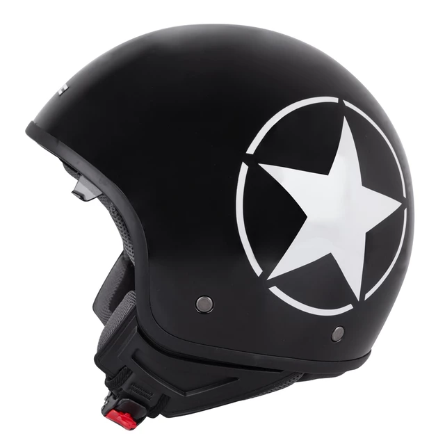 Kask motocyklowy otwarty na skuter W-TEC FS-710S Revolt Black - Czarny z gwiazdą