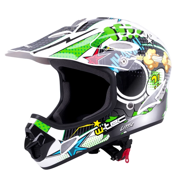 Kask Downhill na rower motor enduro W-TEC FS-605 Allride - Blue Ritual - Cartoon