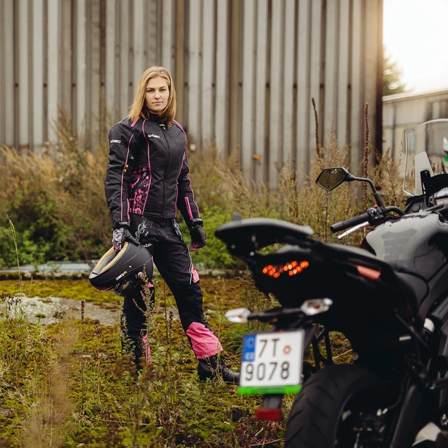 Damskie spodnie motocyklowe W-TEC Kaajla - Czarno-biały