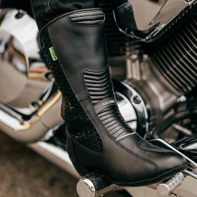 Damskie skórzane buty motocyklowe W-TEC Kurkisa - Czarny