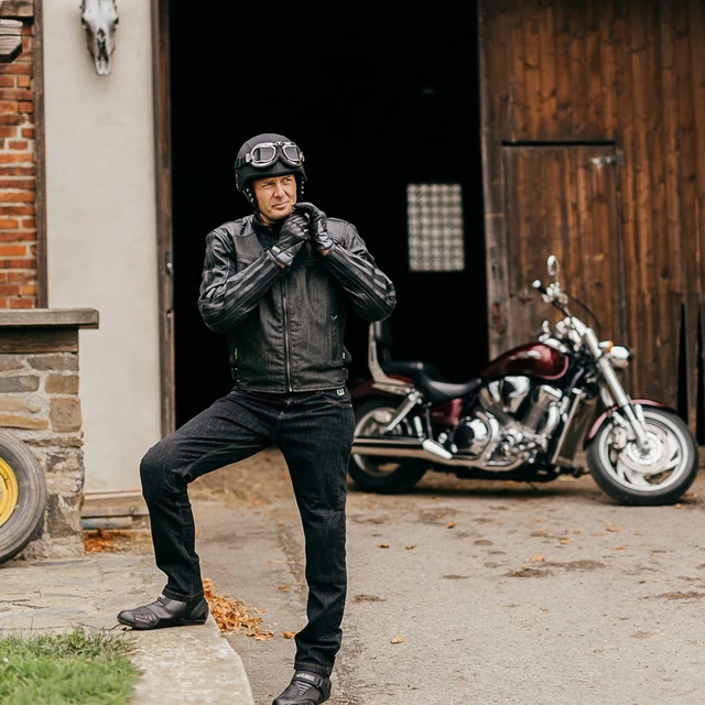 Rękawice skórzane motocyklowe W-TEC Nyarra - Szary