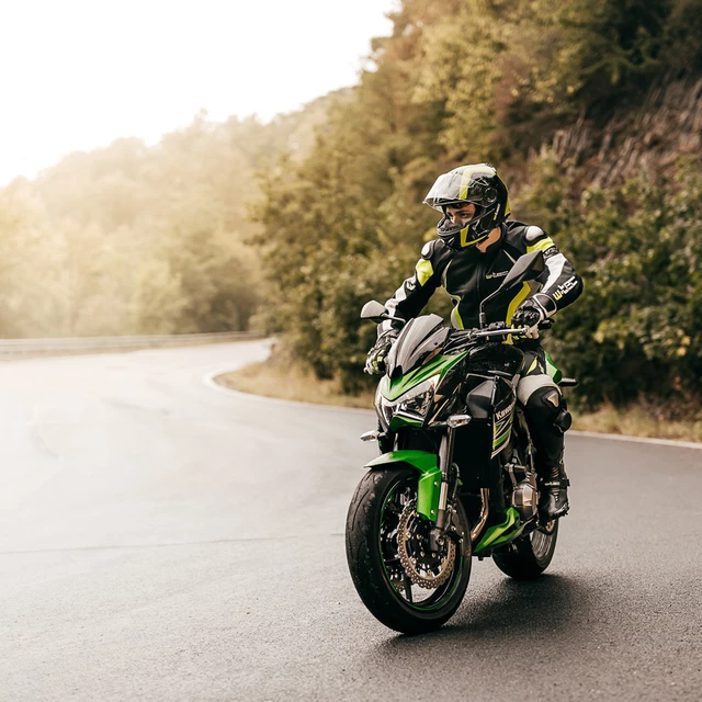 Kask motocyklowy szczękowy W-TEC Vexamo z blendą - Czarno-zielony