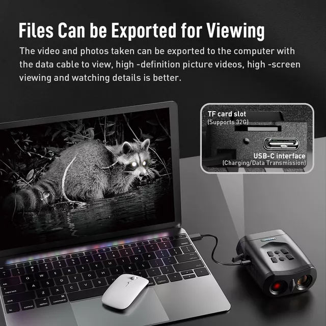 Lornetka cyfrowa z noktowizorem Apexel NV009 ∙ 15x zoom ∙ oświetlenie IR 850 nm ∙ ekran 3" ∙ ładowanie USB-C ∙ nagrywanie 4K