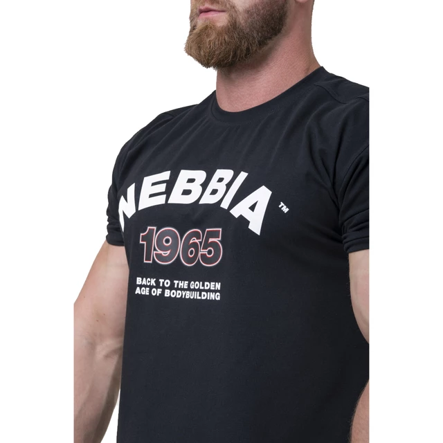 Koszulka męska T-shirt Nebbia Golden Era 192 - Czarny