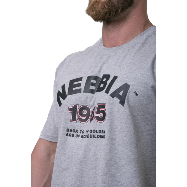 Koszulka męska T-shirt Nebbia Golden Era 192 - Czarny