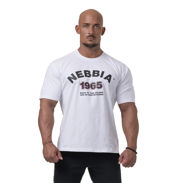 Koszulka męska T-shirt Nebbia Golden Era 192 - Czarny - Biały