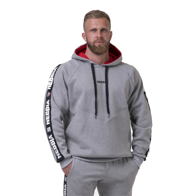 Bluza męska z kapturem Nebbia Unlock the Champion 194 - Czarny - Jasnoszary