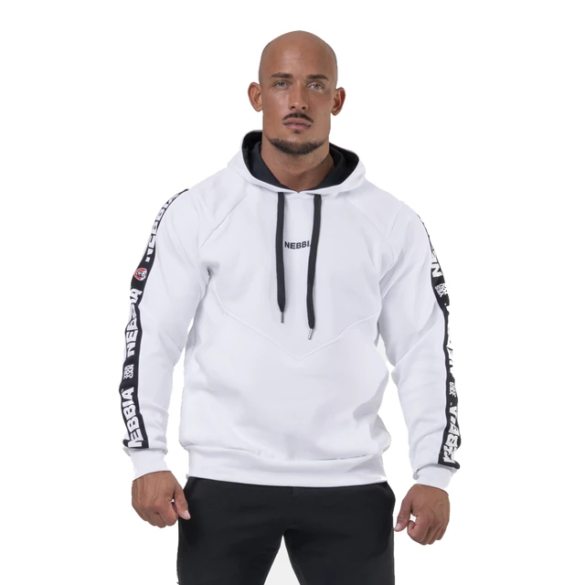 Bluza męska z kapturem Nebbia Unlock the Champion 194 - Czarny - Biały