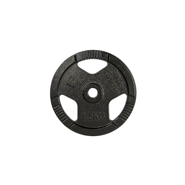 Obciążenie żeliwne inSPORTline Hamerton Black 1,25 kg ∙ otwór 30 mm ∙ praktyczne uchwyty ∙ odporna powłoka