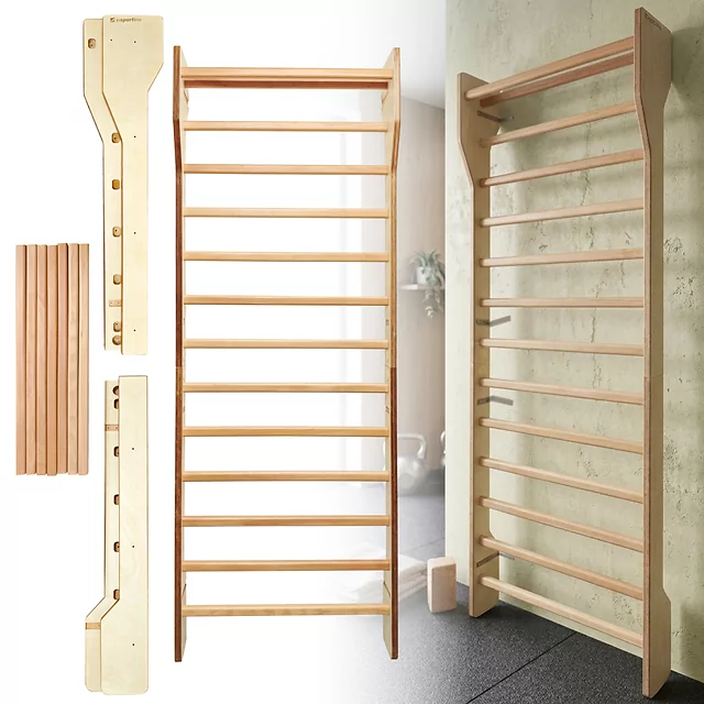 Drabinka gimnastyczna inSPORTline Shapemar 250x90 cm ∙ 14 szczebli ∙ nośność 130 kg ∙ drewno bukowe