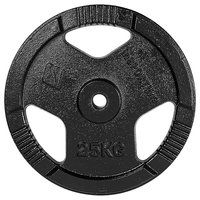 Obciążenie żeliwne inSPORTline Hamerton Black 25 kg ∙ otwór 30 mm ∙ praktyczne uchwyty ∙ odporna powłoka